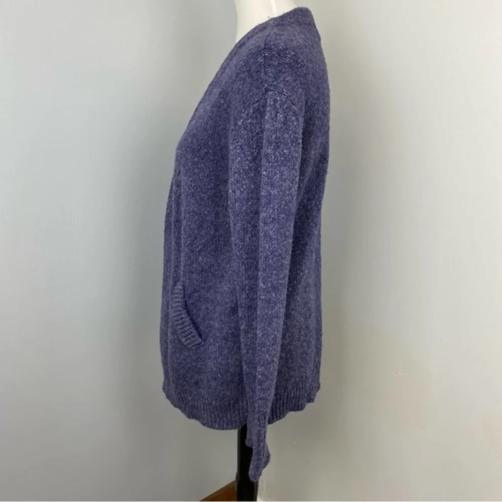 Vineyard Vines Purple Wool Blend Open Cardigan Oversized Small - Image 5