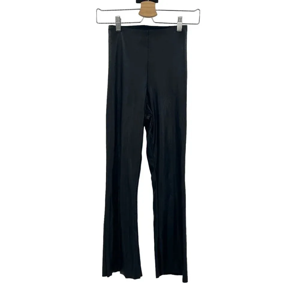 Commando Faux‎ Leather Flared Leggings in Black Size Small - Image 3