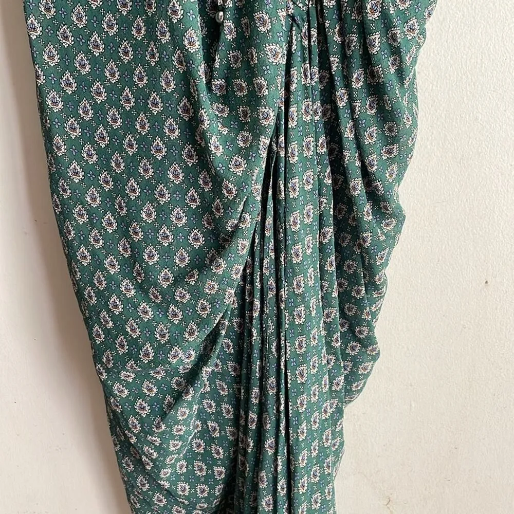 Veronica Beard Mariposa Silk Midi Dress Seagrass Green Multi - Image 9