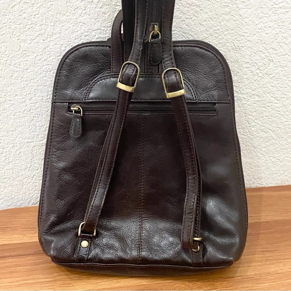 ORAN Leather Australia Brown Leather Day Backpack - Image 6