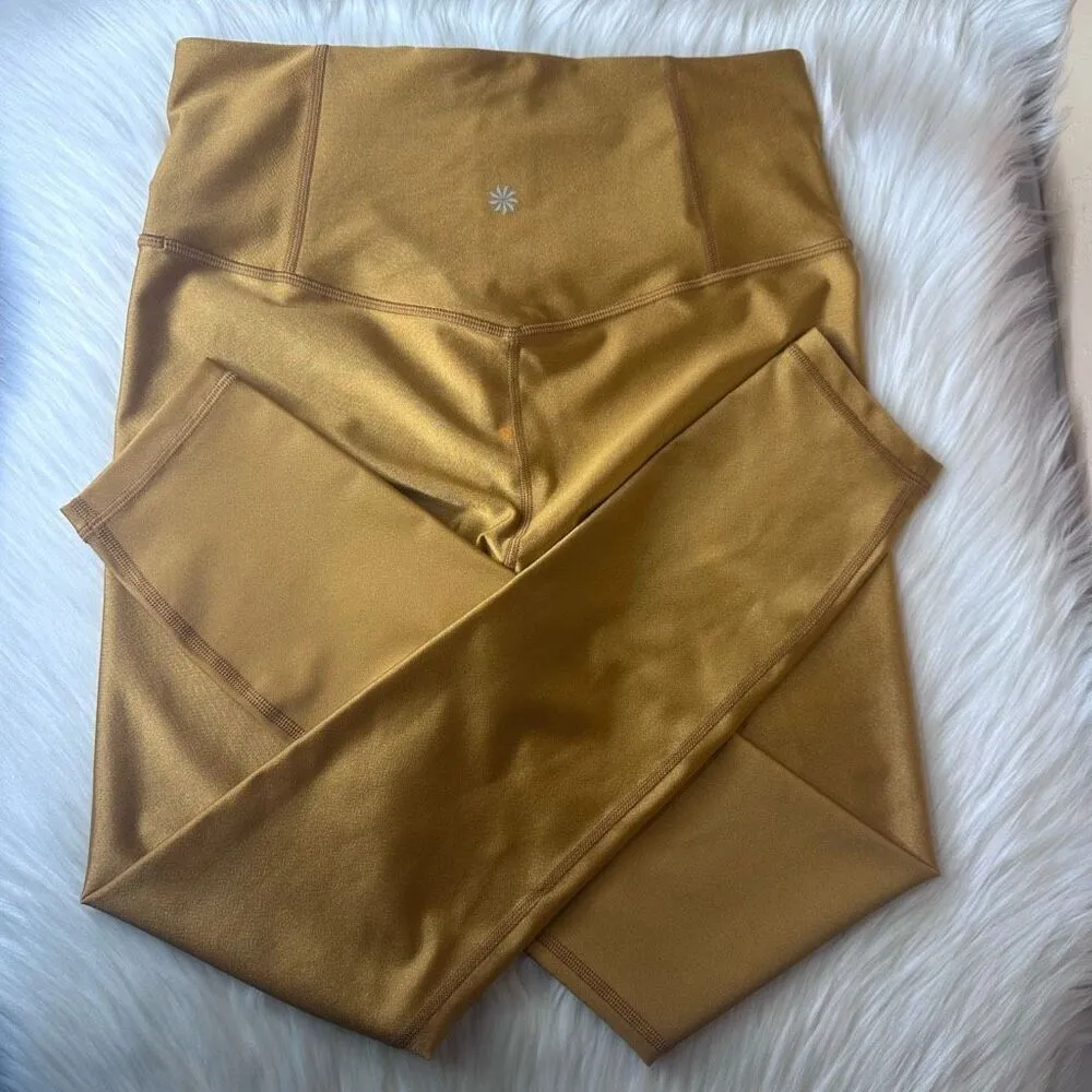 Athleta Elation Shine Tight Leggings Tuscan Gold Size Medium - Image 15