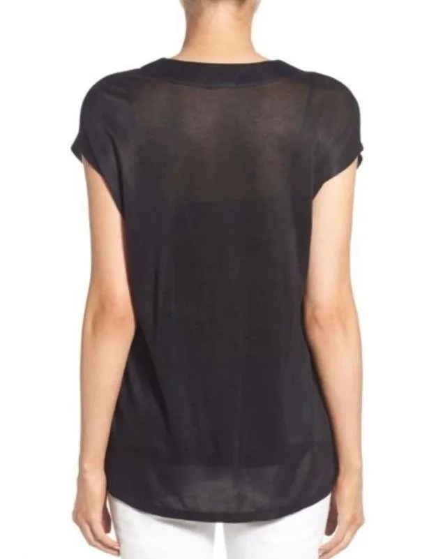 bar detail knit v-neck top - Image 3