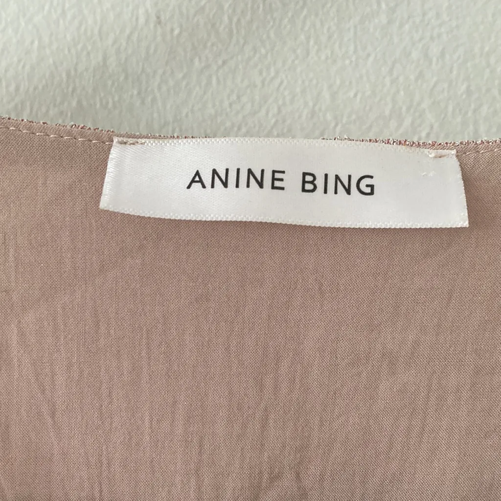Anine bing Draped Rosegold Metallic top - Image 6