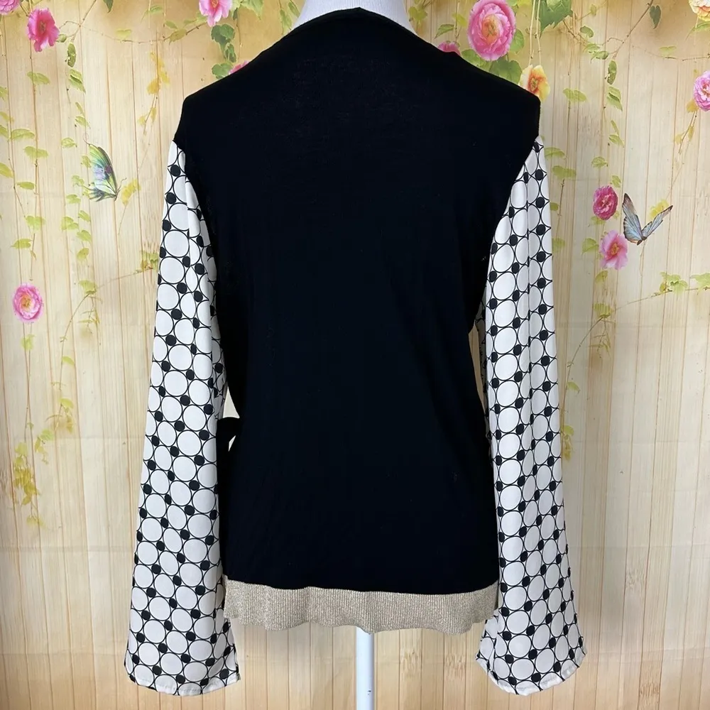 OLTRE Sweater Wrap Cardigan Black Size XL - Image 2