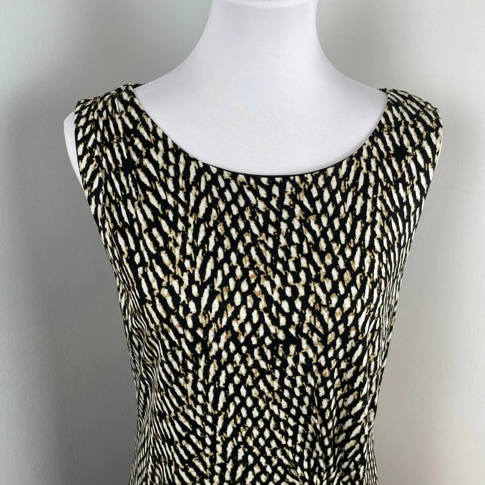 Loft Ikat Soft Knit Figure Flattering Sleeveless Sheath Dress Large - Image 3