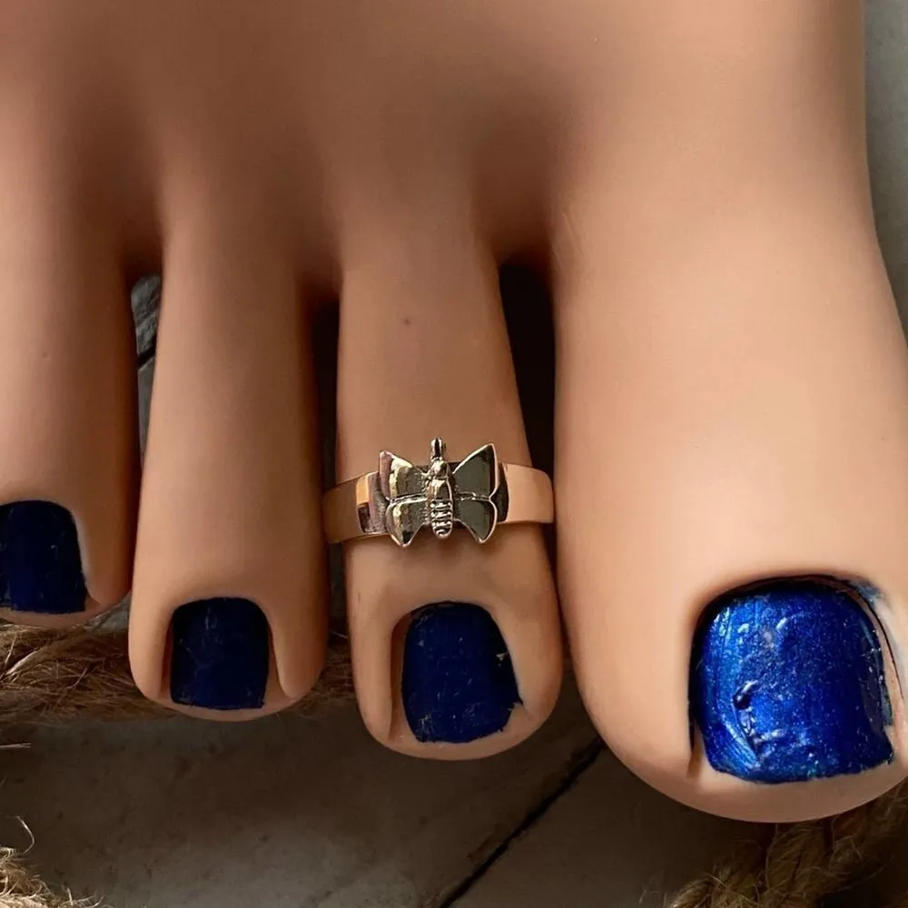 Sterling Silver Butterfly Toe Ring Midi Ring - Image 3