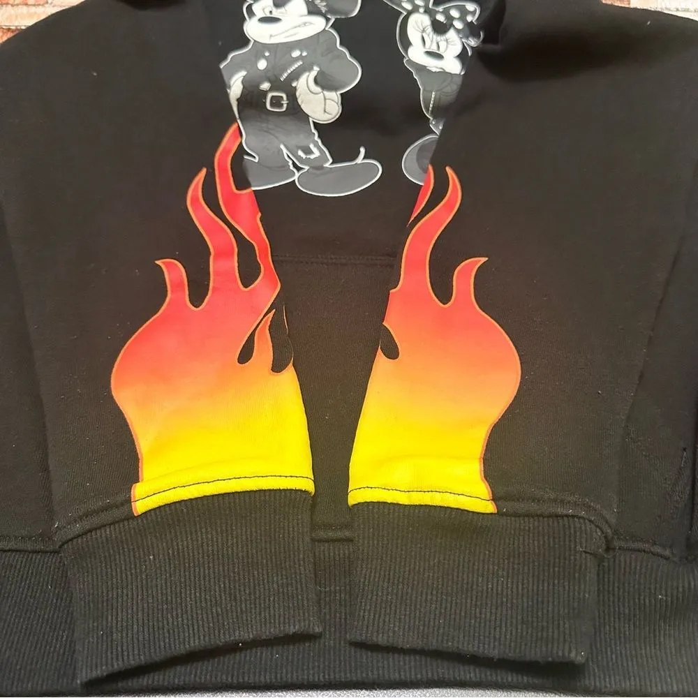 VANS X Disney Punk Mickey Mouse & Minnie 90’s Pullover Hoodie S Black - Image 8