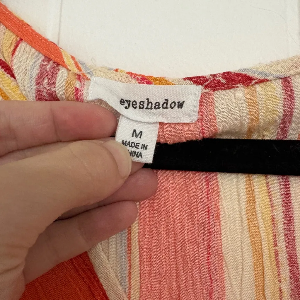 Eyeshadow V-Neck Multicolor Striped Tank Top - Image 2