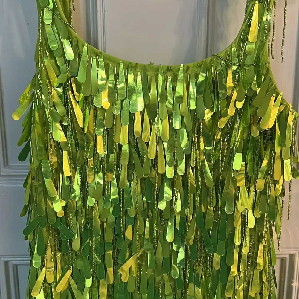 Neon Lime Green Party Dress Size 2 - Image 7