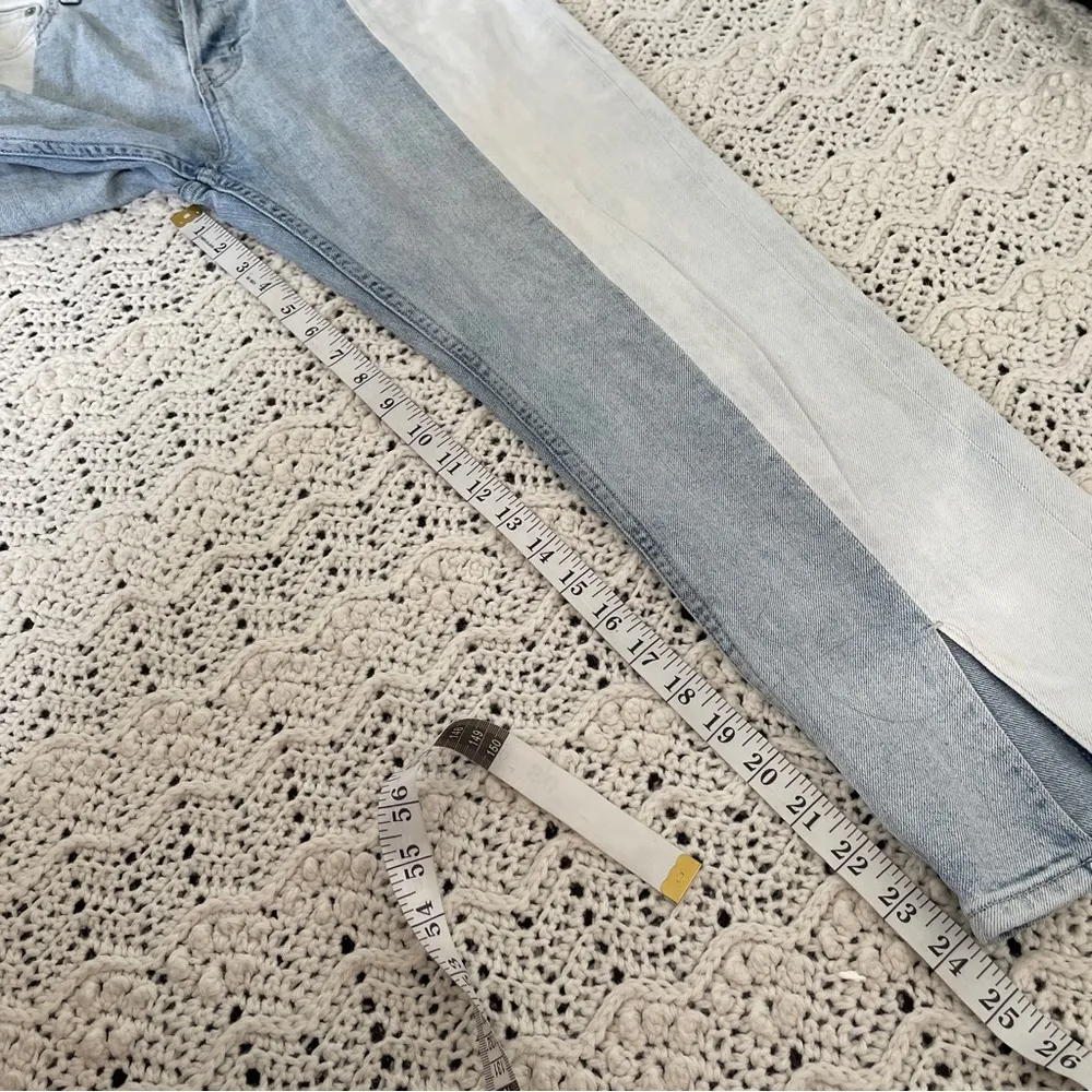 Gap Two Tone High Waisted Straight Leg Denim Jeans Light/Medium Wash (Size 26) - Image 6