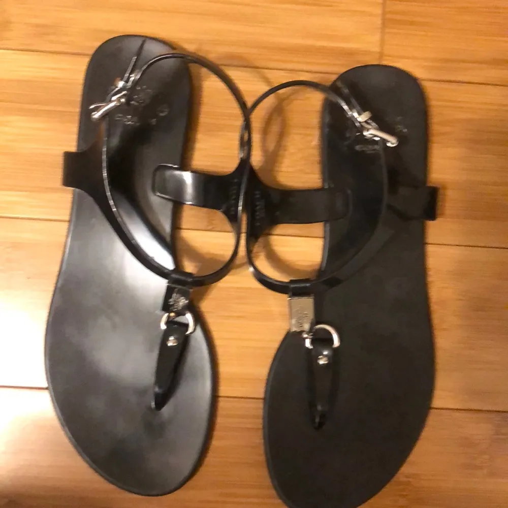 Coach Plato Shiny Opaque Jelly Sandals Black Color Women’s Size US 8B - Image 2