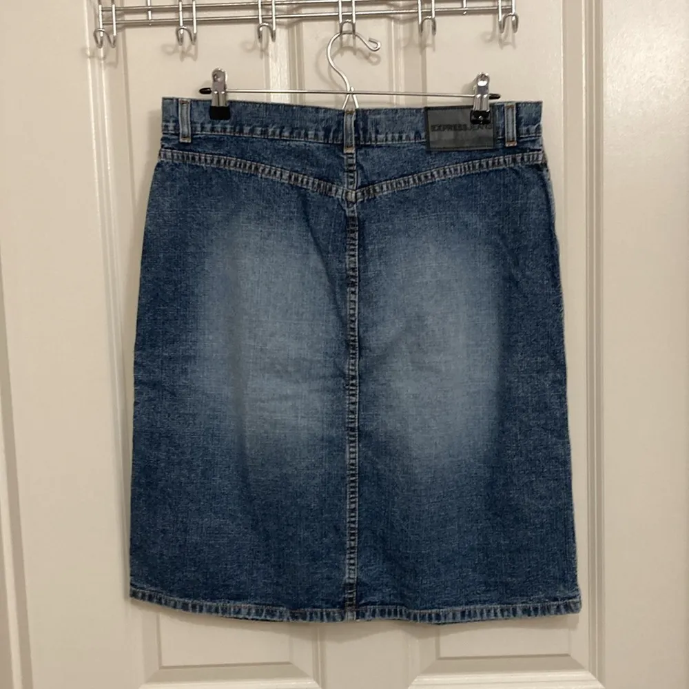 EXPRESS  Split Front Denim Skirt - Image 4