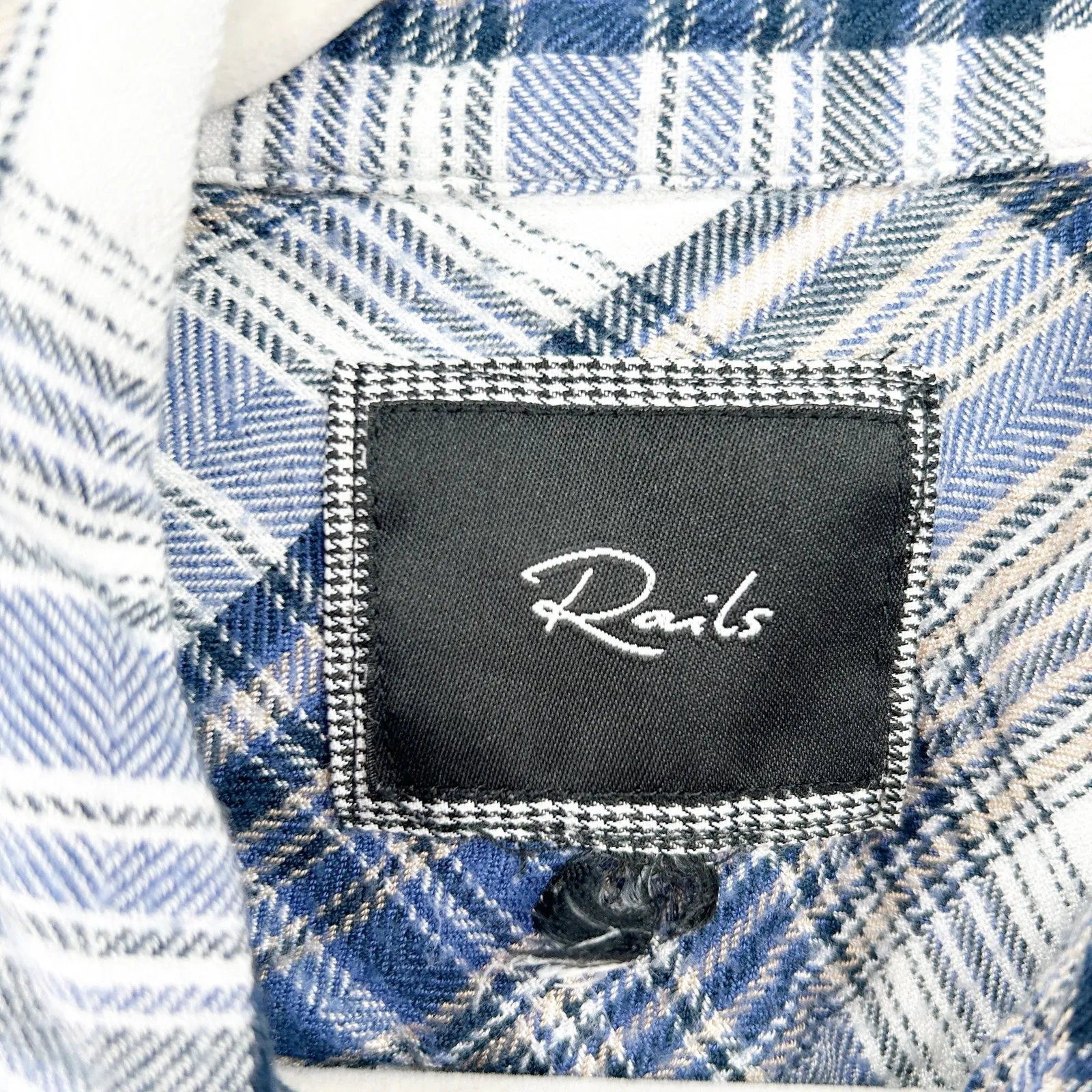 Rails Womens Fall Western Cowgirl Plaid Flannel Long Sleeve Shirt Size S Blue‎ - Image 3