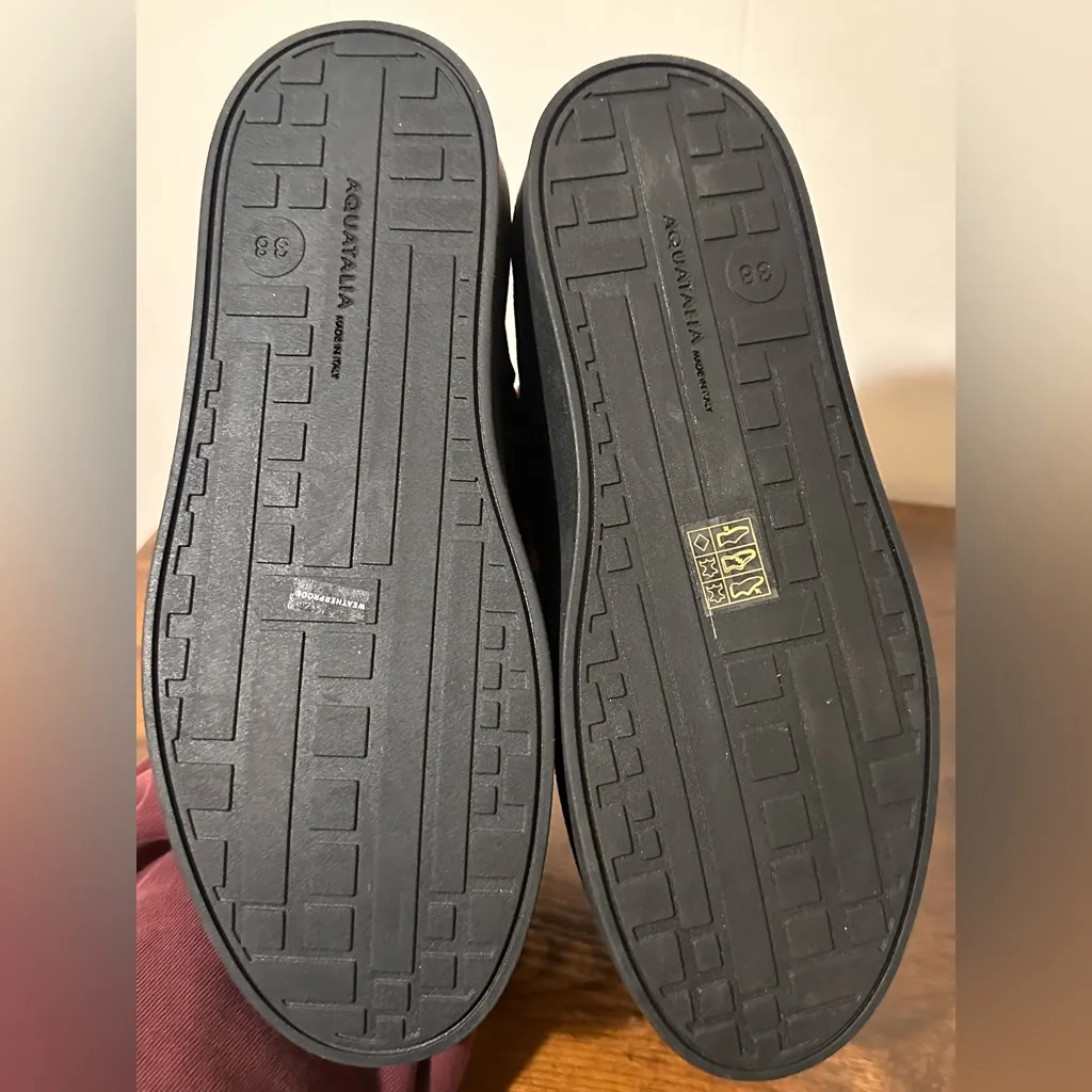 Aquatalia Lorita Genuine Leather Suede Weatherproof Loafers 38/7.5 Slip On Shoes - Image 6