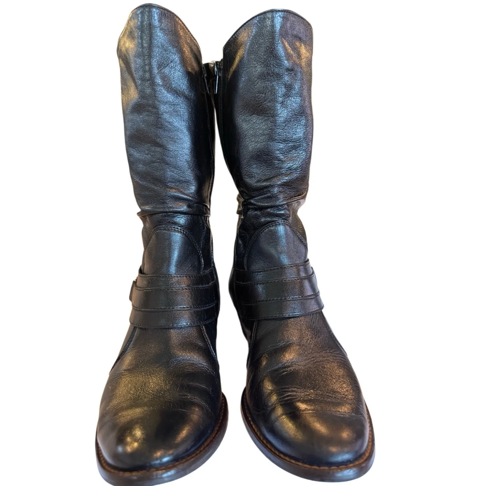 $450‎ Luxury Paul Green Austrian BLK Leather Buckle Slouchy Boots EU36 US5-5.5 - Image 2