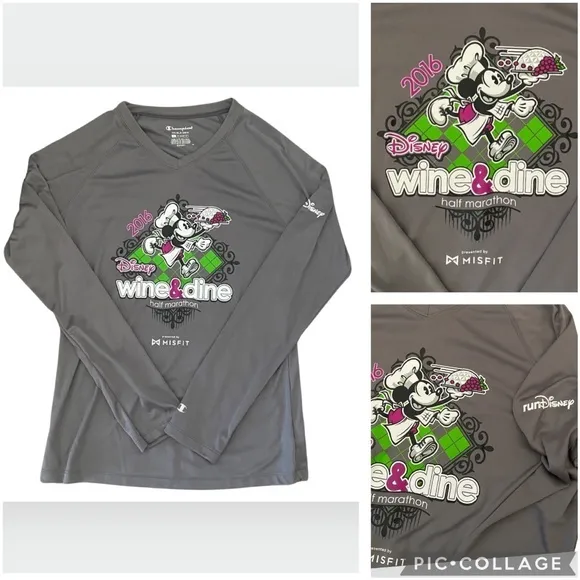 NEW Women’s runDisney Wine & Dine 2016 Half Marathon Champion Tech Shirt Small S - Image 2