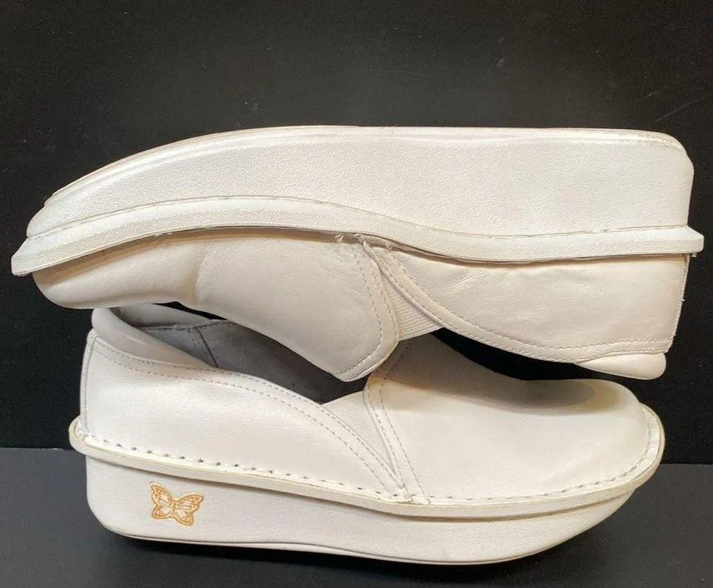 Algeria DEB-600 Debra Leather White Slip On Nursing Clogs Sz 36 6 - Image 10