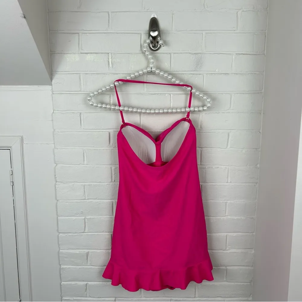 ABS Allen Schwartz Pink Swimsuit Halter Neck Dress Size 8 - Image 9