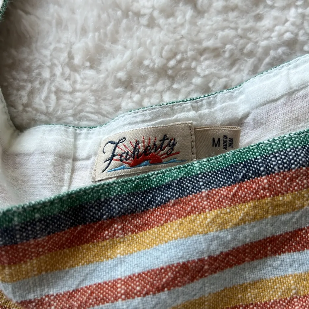 Faherty Hailee Corton White Stripe Dress - Image 5