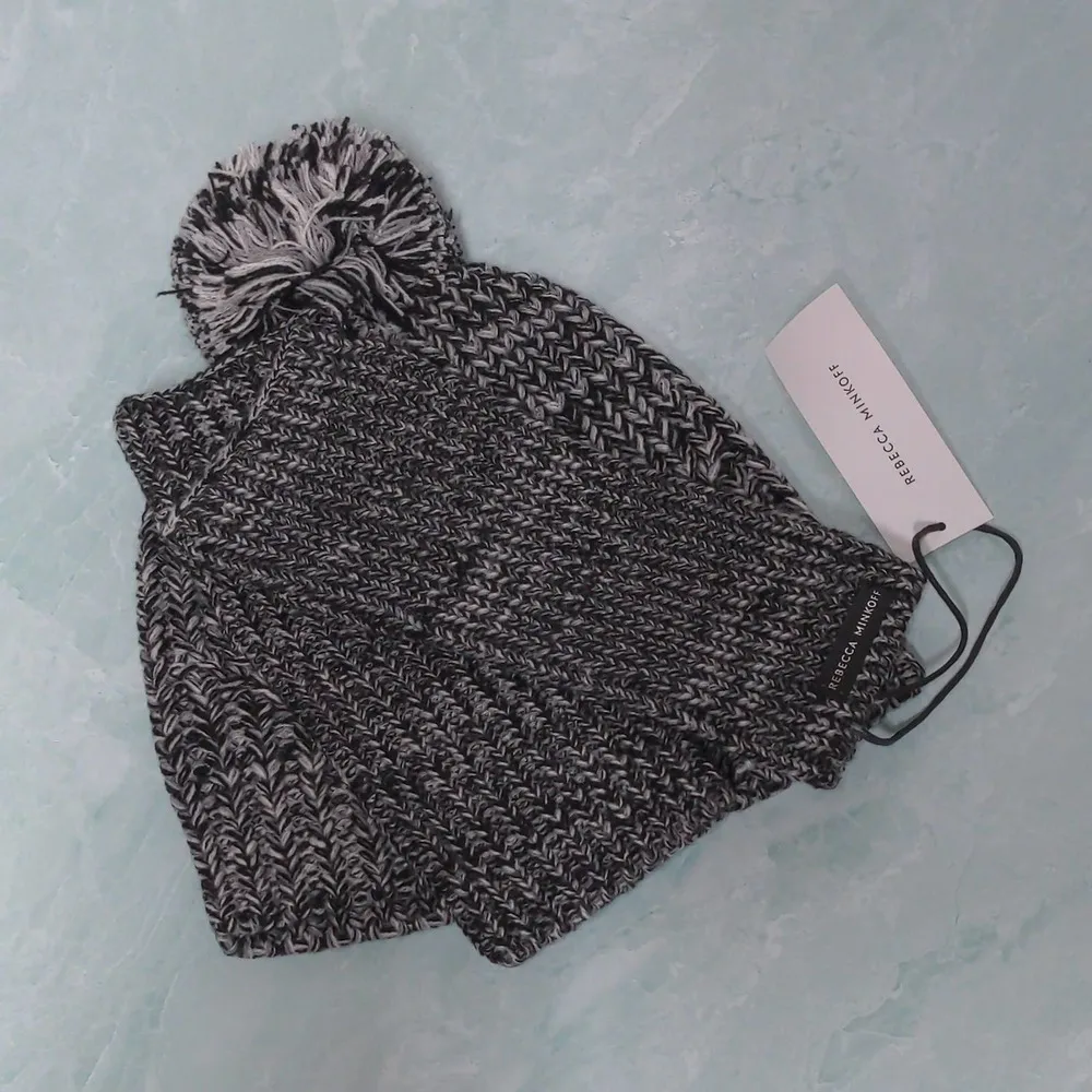 Rebecca Minkoff Marled Beanie & Arm Warmer Set In Black - NWT - Image 3