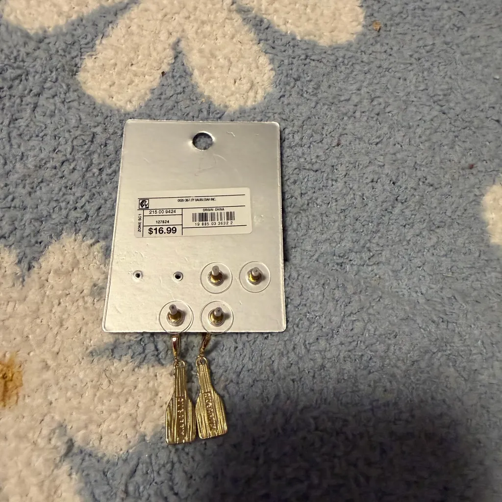 BaubleBar Green Champagne Bottle Earrings - Wedding Party Sip Sip Hooray - Image 2