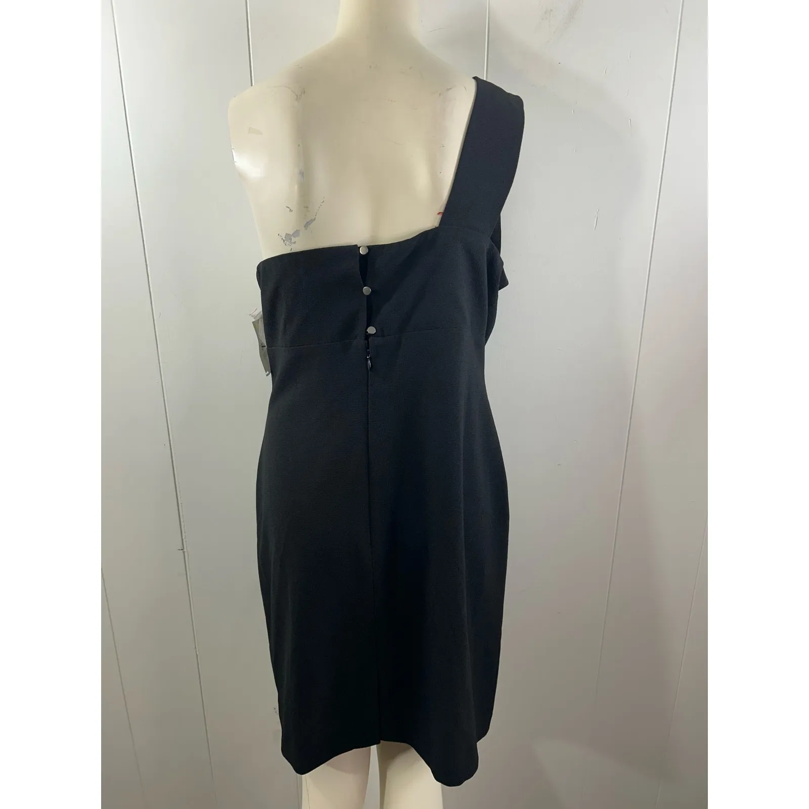 NEW! NICOLE MILLER LOLA Crepe One Shoulder Mini Dress Size 14. NWOT - Image 4