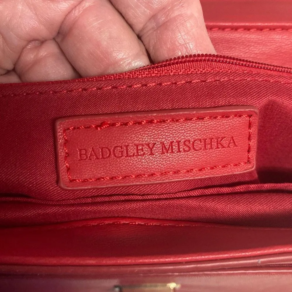 BADGLEY MISCHKA Women’s Red Crossbody Studded Quilted New‎ With Tags 8.5X3X6.5 - Image 10