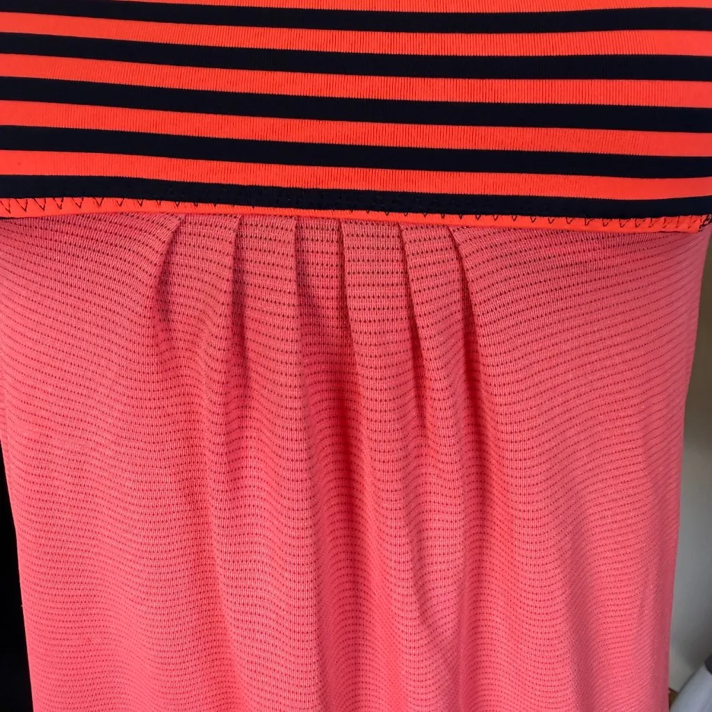 Lululemon coral orange blue no limits tank top with built in striped bra - Image 8
