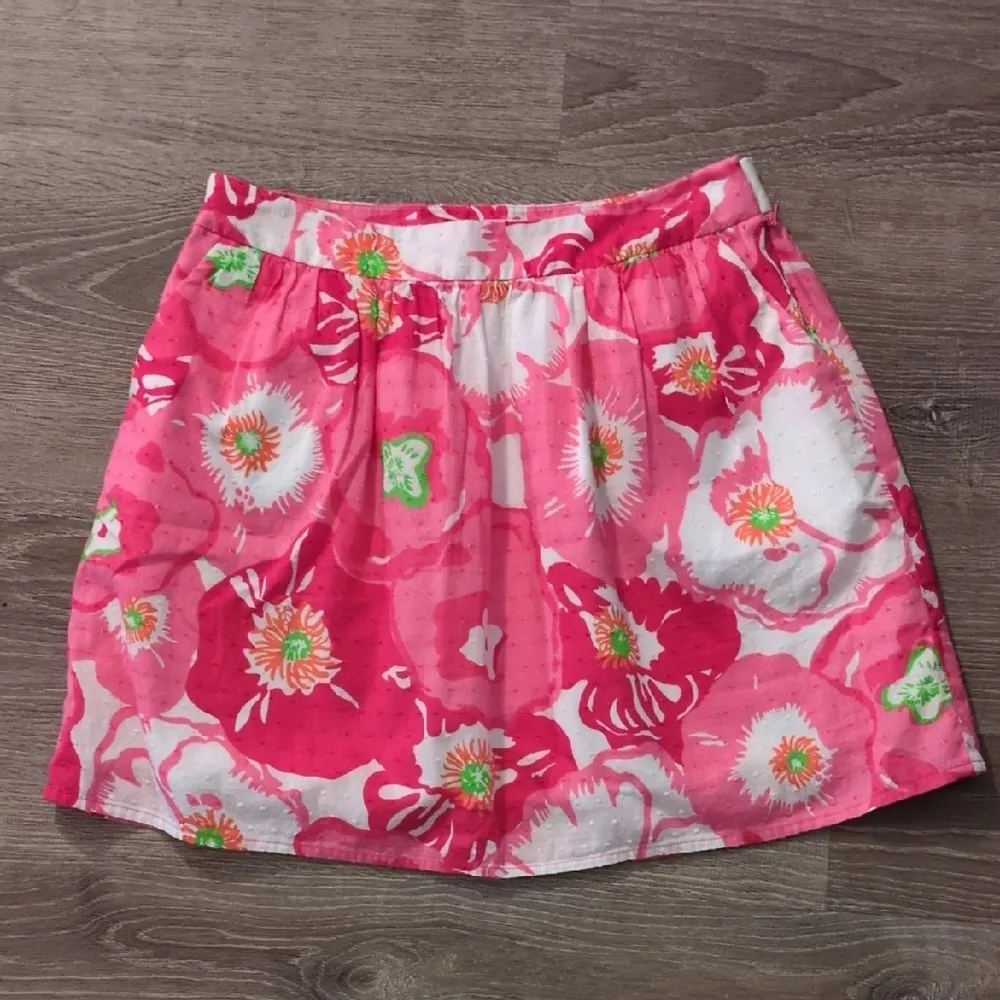 Lilly Pulitzer Hotty Pink Cherry Begonias Cissy Skirt Clip Dot Size 2 - Image 2