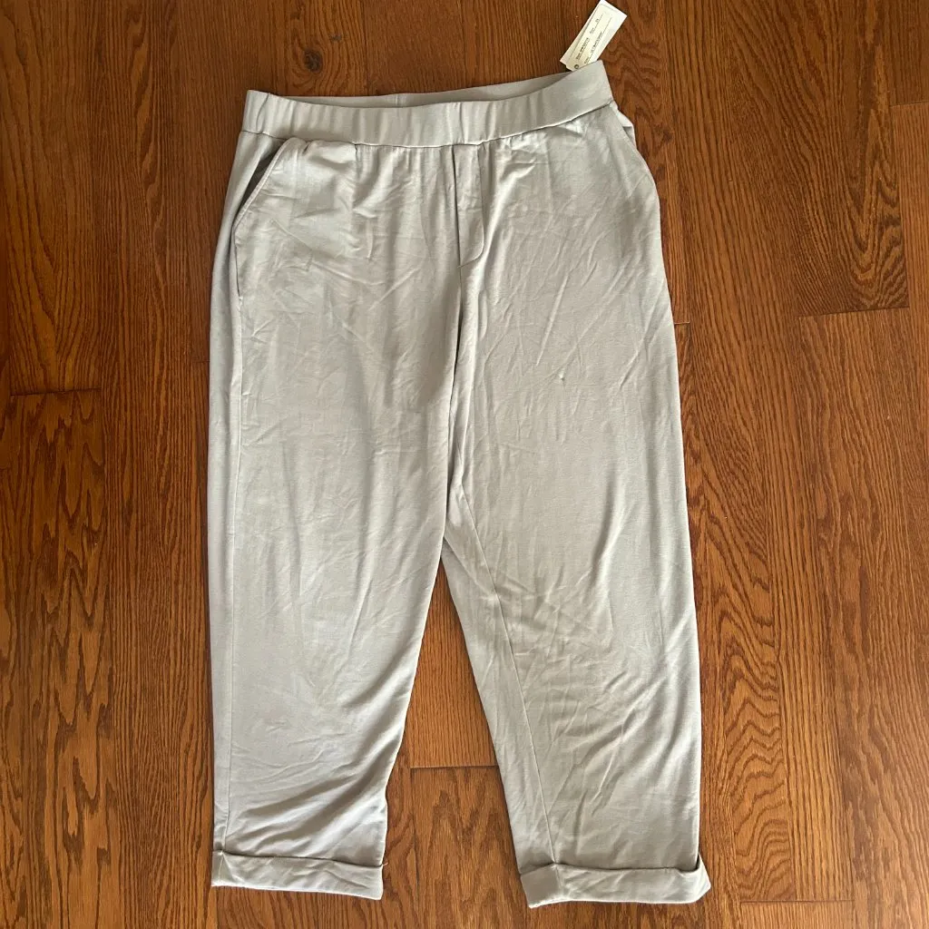 NWT Spense Plus Size Terry Roll Cuff Trouser Pants Size 2X Casual Loungewear New Gray - Image 12