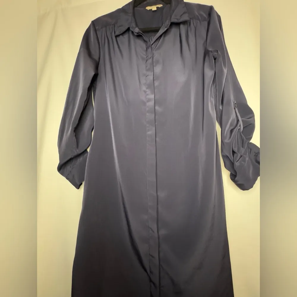 Banana Republic Shirt Dress in Navy- missing belt size 10 - Image 9