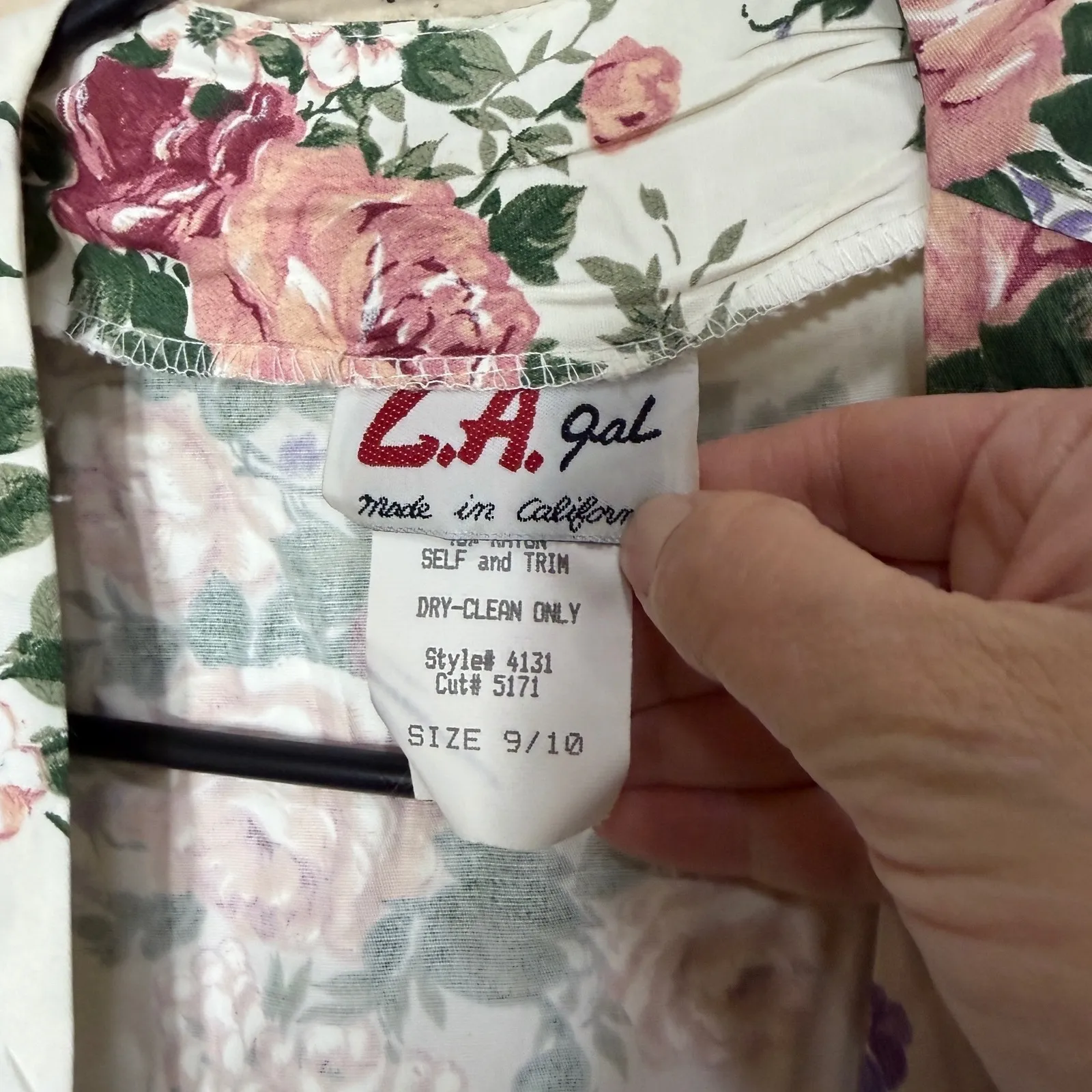 Vintage L.A. Girl Floral Print Blazer & Short Set Women's Size 9/10 White - Image 10