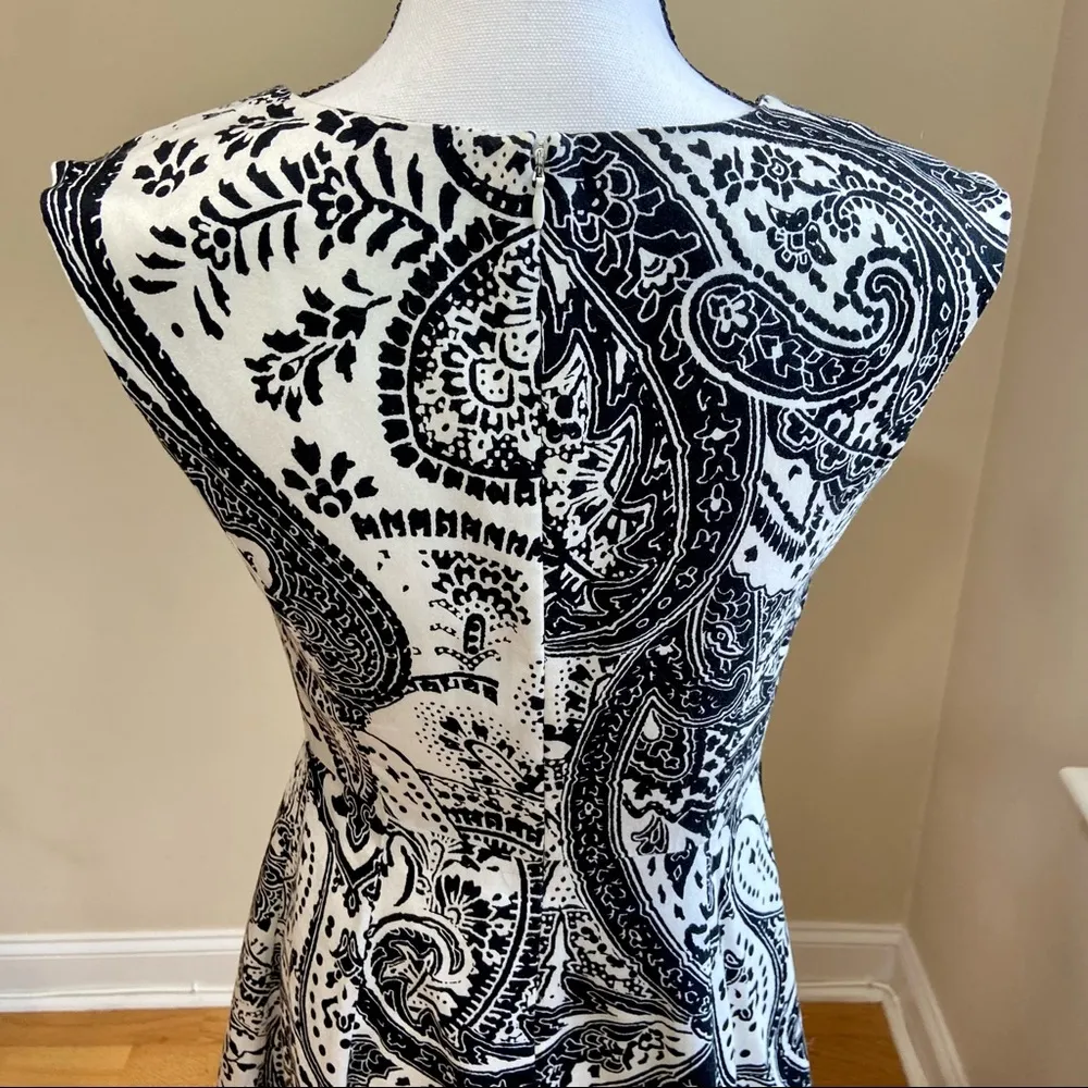 International Concepts Paisley Sleeveless Dress Black White 4 - Image 4