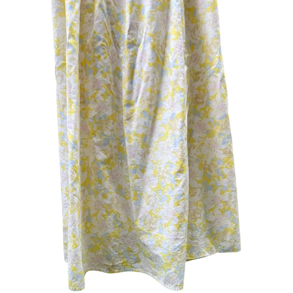 Hatch‎ Nines Yellow Floral Cotton Smocked Sleeveless Maternity Midi Dress Large Size undefined - Image 6