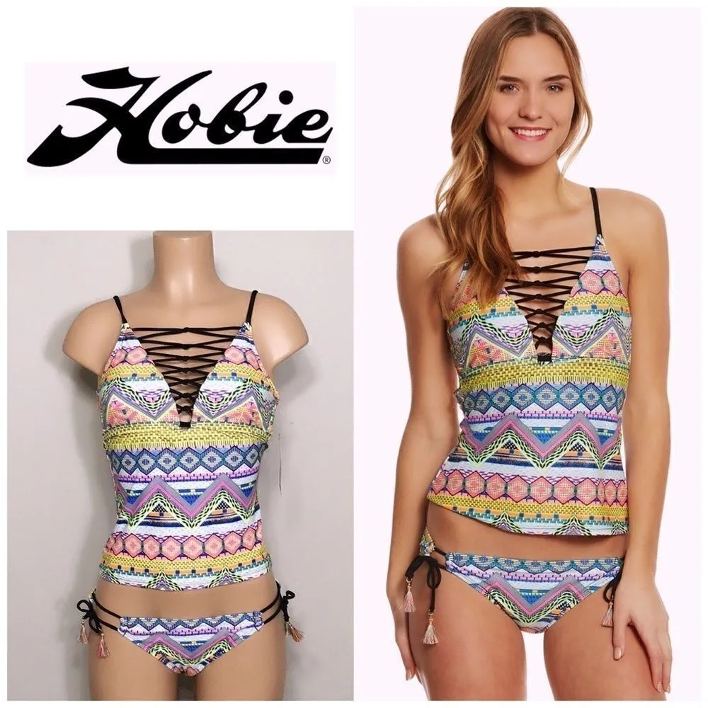 Hobie multi color tankini bikini. NWT - Image 2