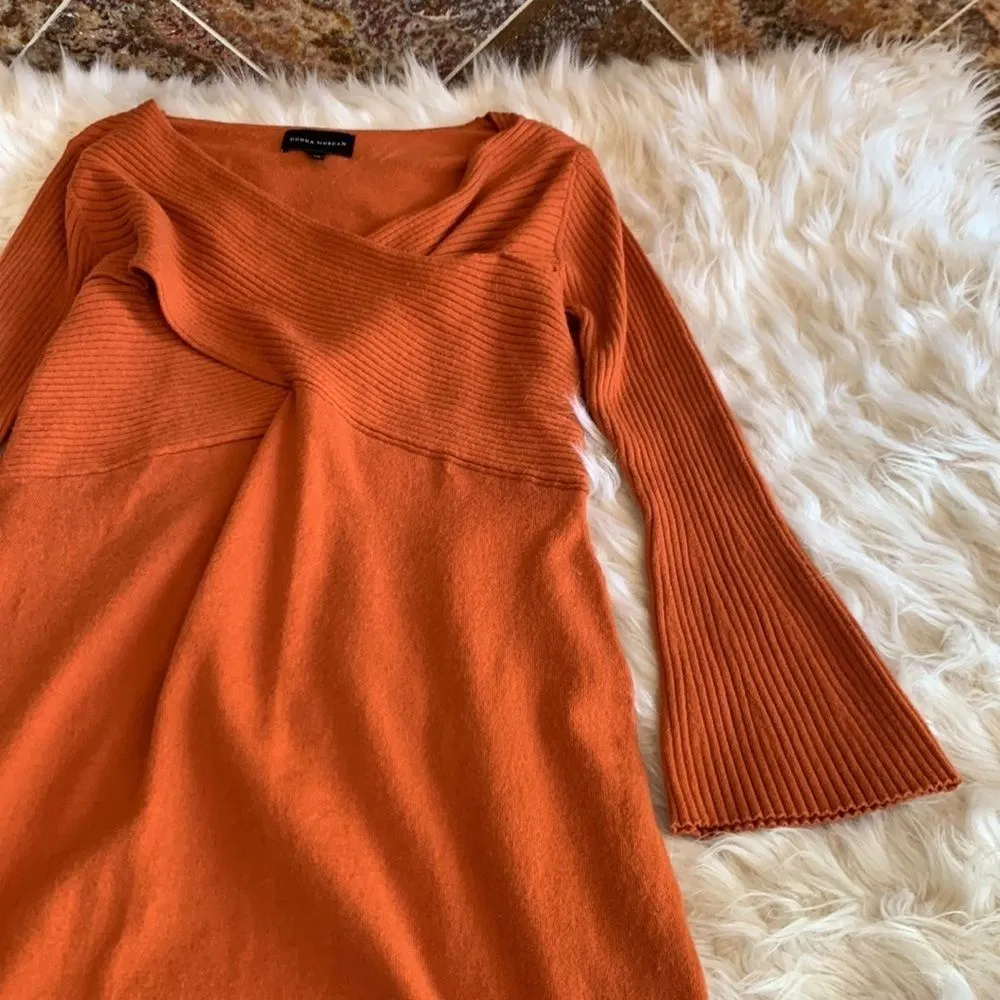 Donna Morgan Taylor Knit Dress Burnt Orange Color Size XL - Image 7