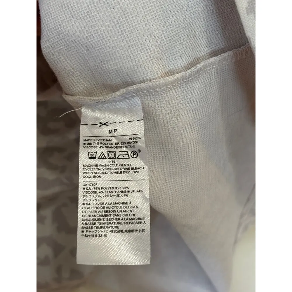 Banana Republic Animal Leopard Print Crossover-Sleeve Top Petite Medium - Image 4