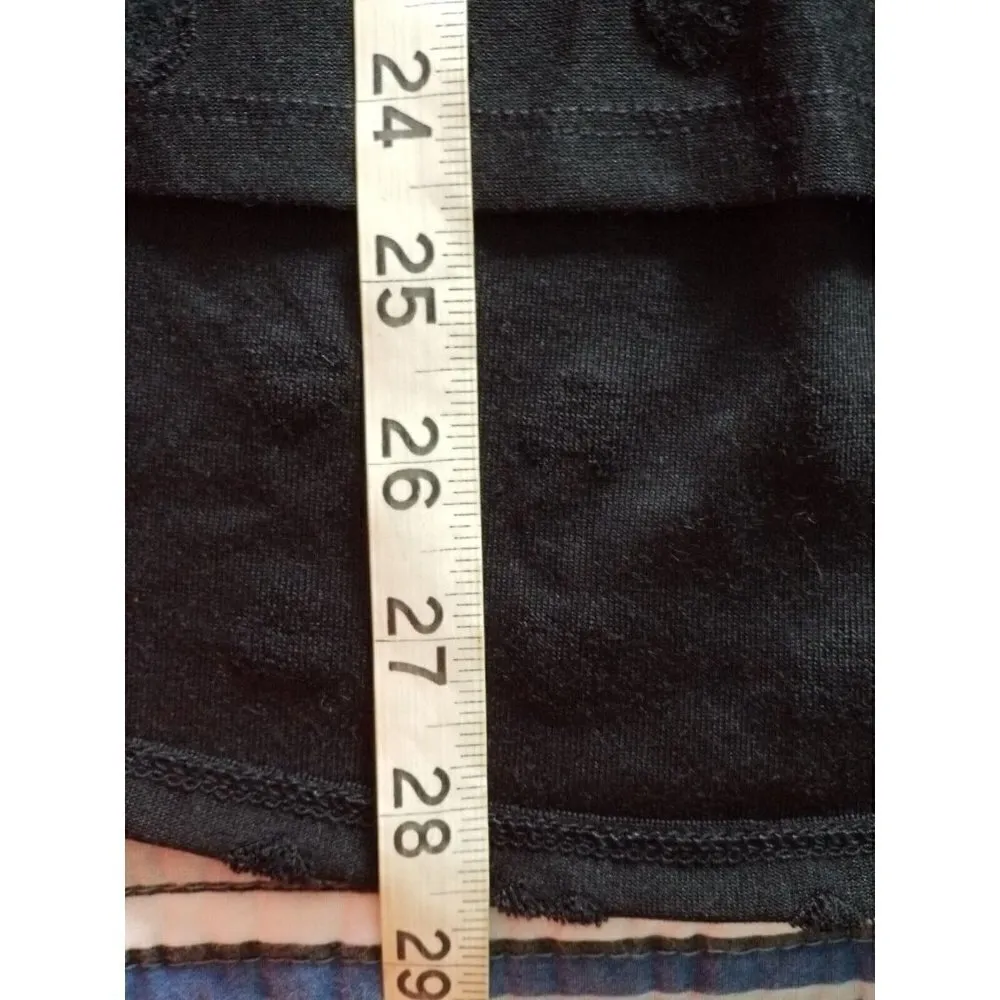 Bobeau Top Black V-Neck Long Sleeve Flocked Hearts Hi-Low Hem Womens Size (L) - Image 9