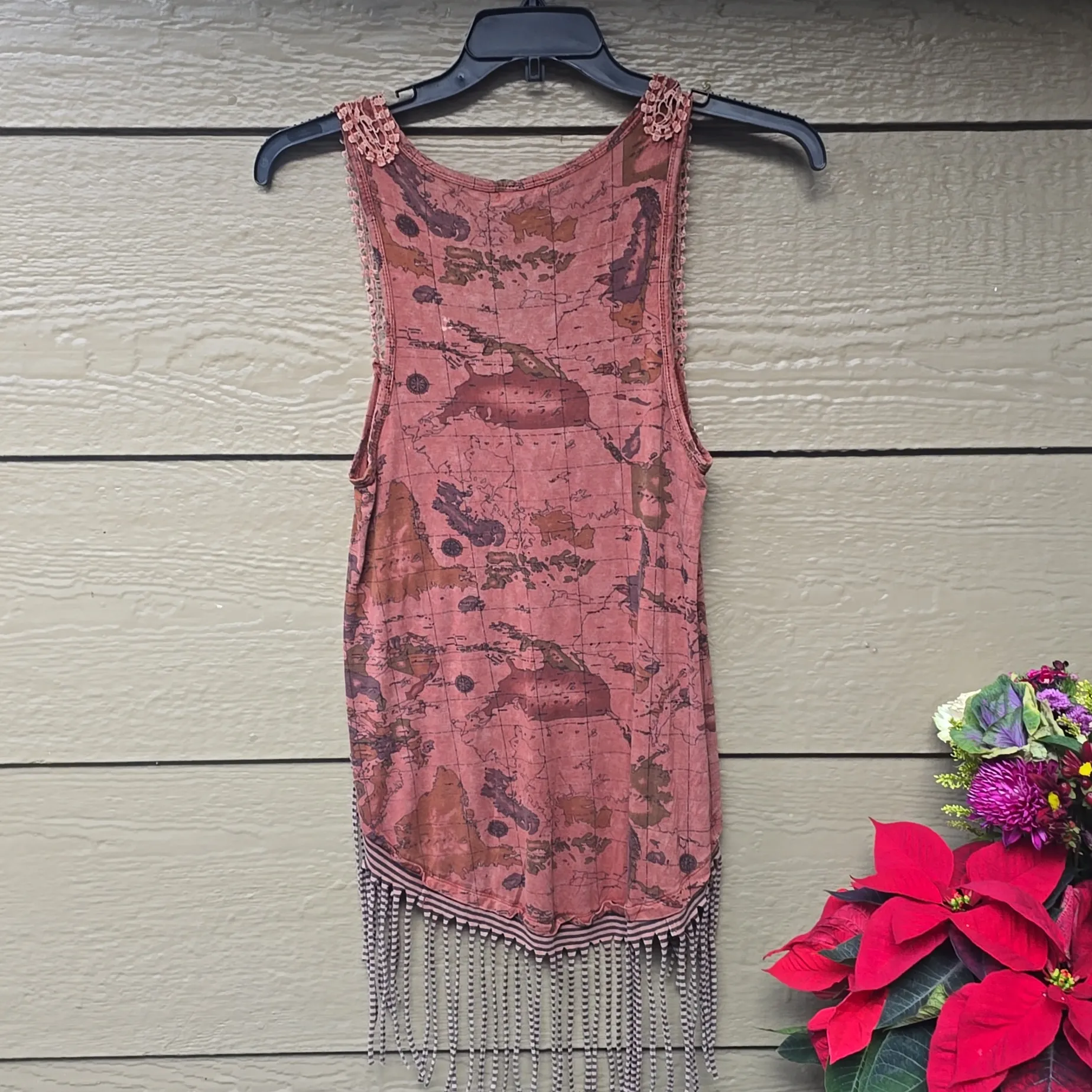 Buckle BKE Ginmicks Boho Crochet Lace Fringe Summer Tank top Xs - Image 9