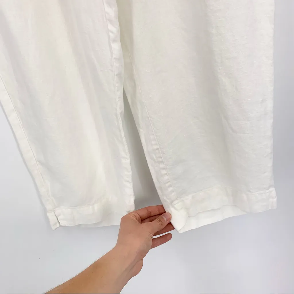 J. JILL Pure Jill Linen Crop Pants White M Missy (XL/XXL?) - Image 4