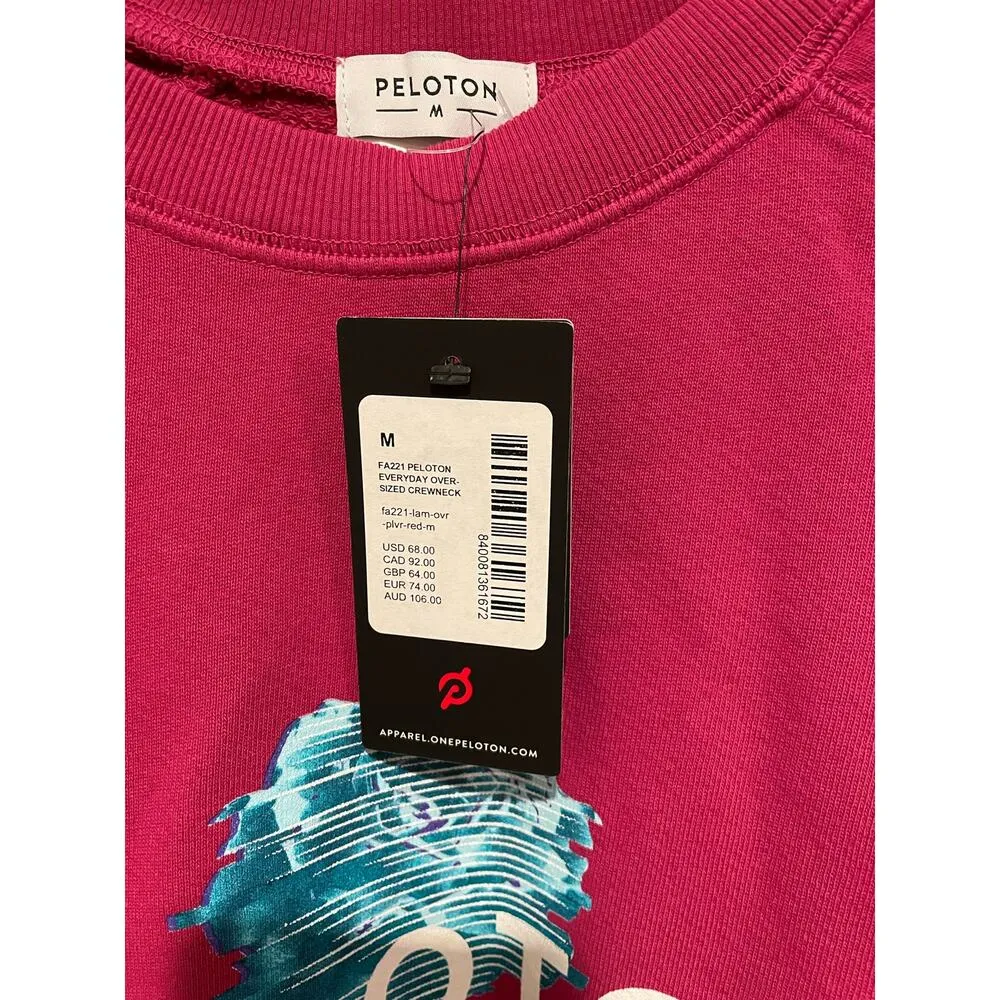 NWT Peloton pink everyday oversized Crewneck sweatshirt medium - Image 4
