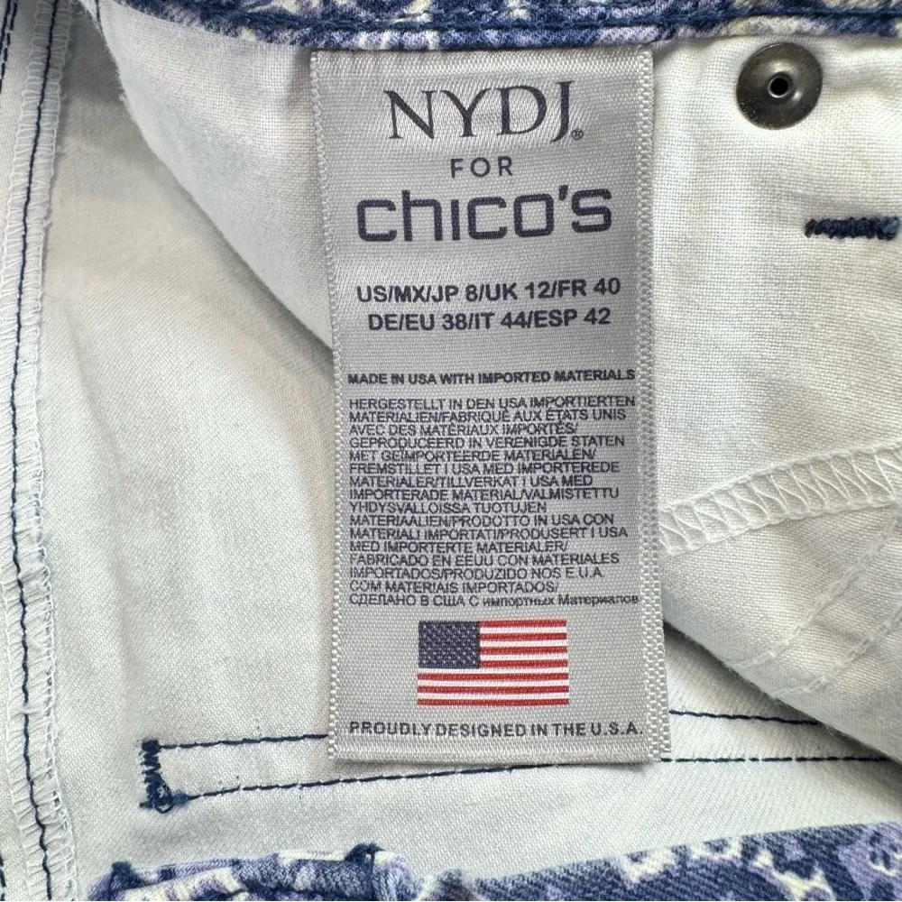 Chico’s x NYDJ Blue Paisley Skinny Ankle Jeans with LiftxTuck Technology - Image 6