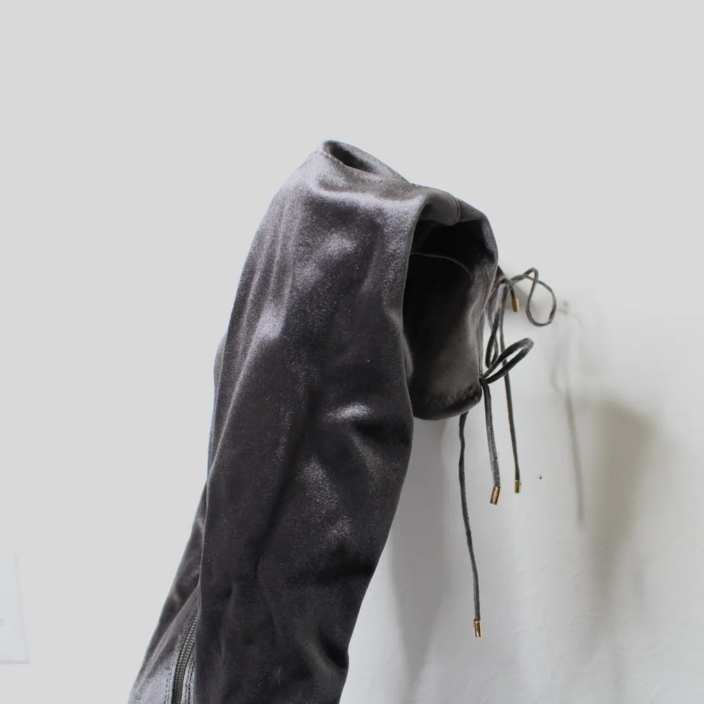 JustFab Gray Over-the-Knee High Boots - Image 3