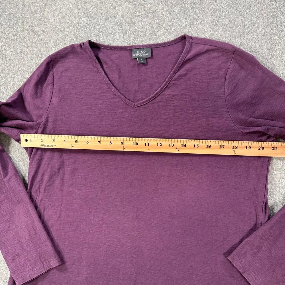 NTCO Nomadic Traders Long Sleeve Shirt Women's Large Purple V - Image 6