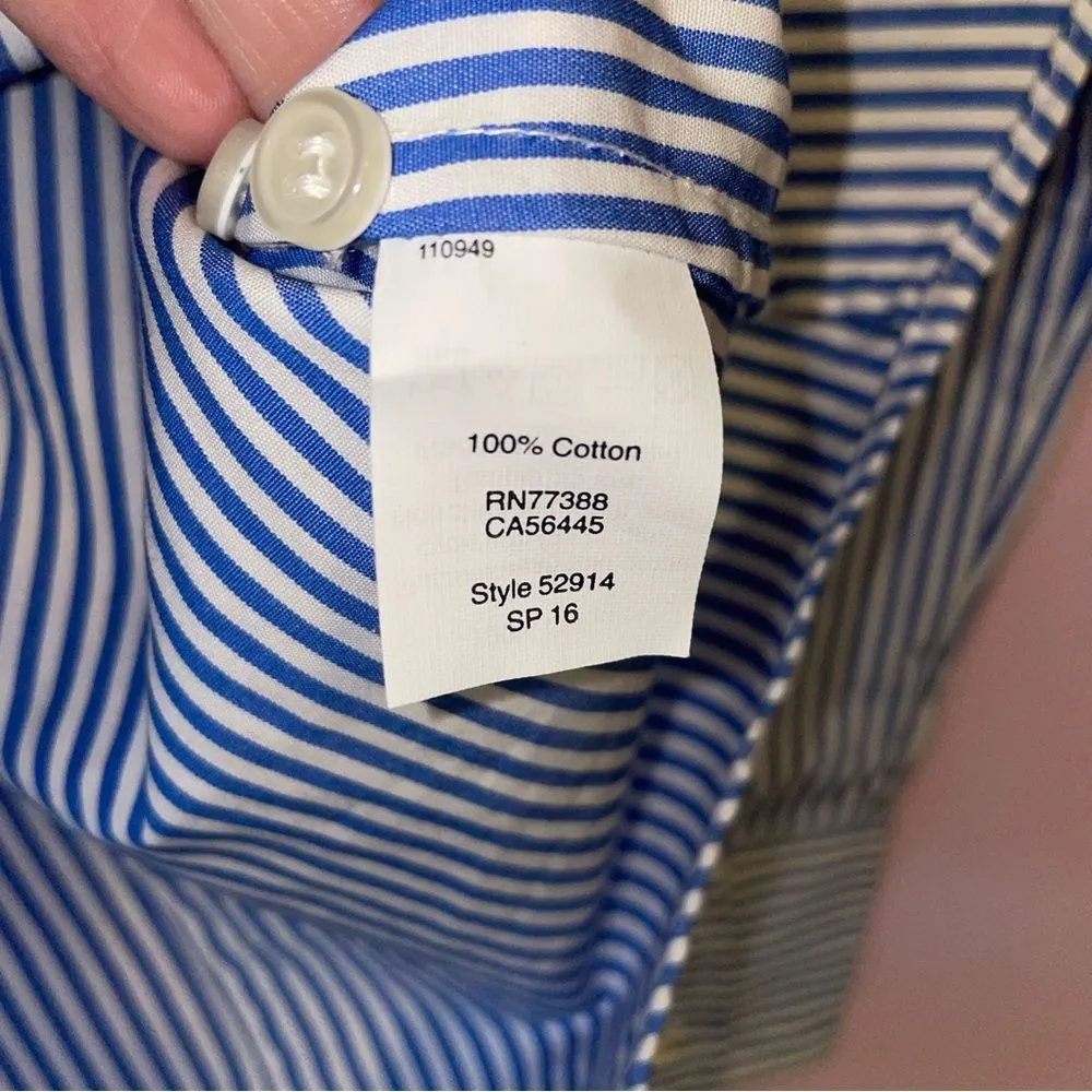 J Crew Haberdashery Button Up Top Women S Pinstripe Preppy Office Academia - Image 6