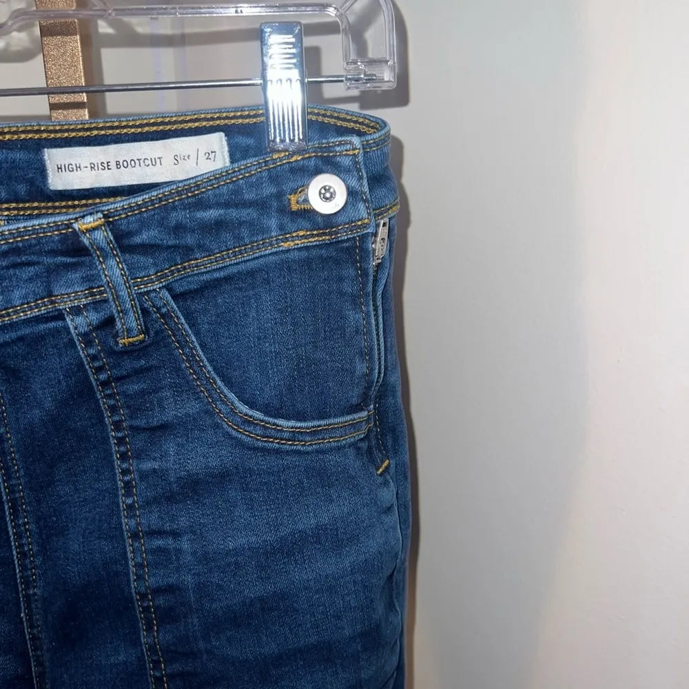 ANTHROPOLOGIE Pilcro And The Letterpress Carpenter High-Rise Boot Cut Jeans 27 - Image 4