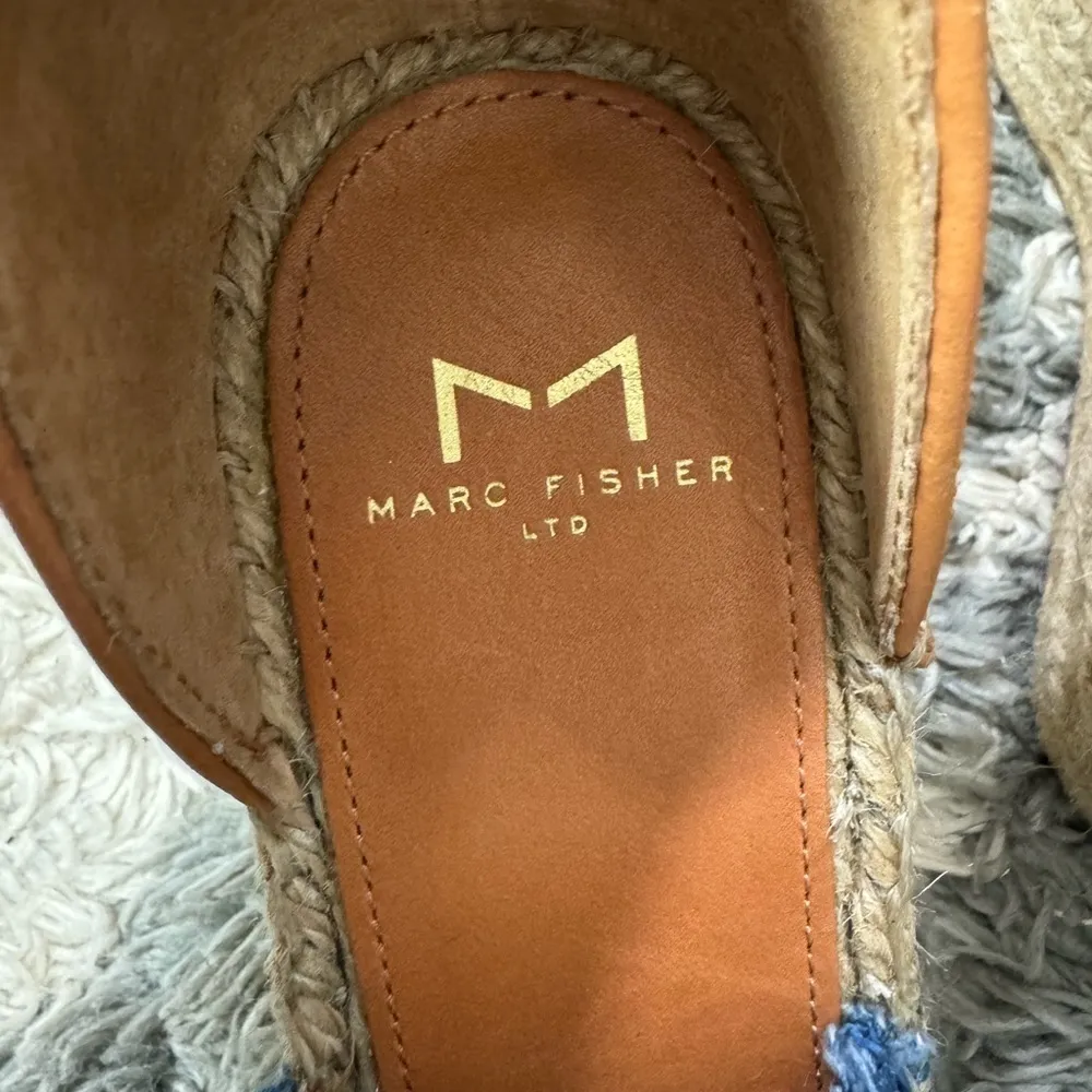 NWOT Marc Fisher ‘Adria’ Denim Espadrille Heels Size 7.5 - Image 10