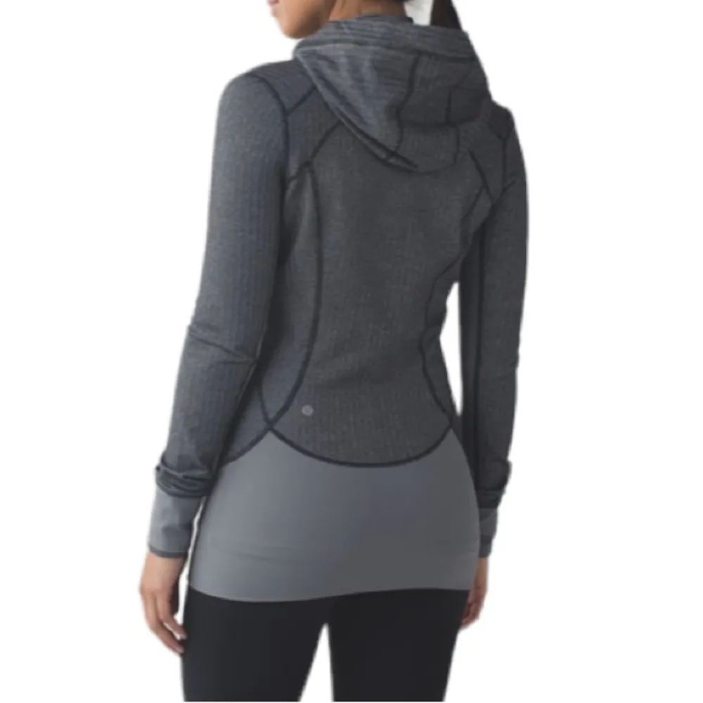 LULULEMON Daily Practice Herringbone Slate Black Gray Light Hoodie - Image 3
