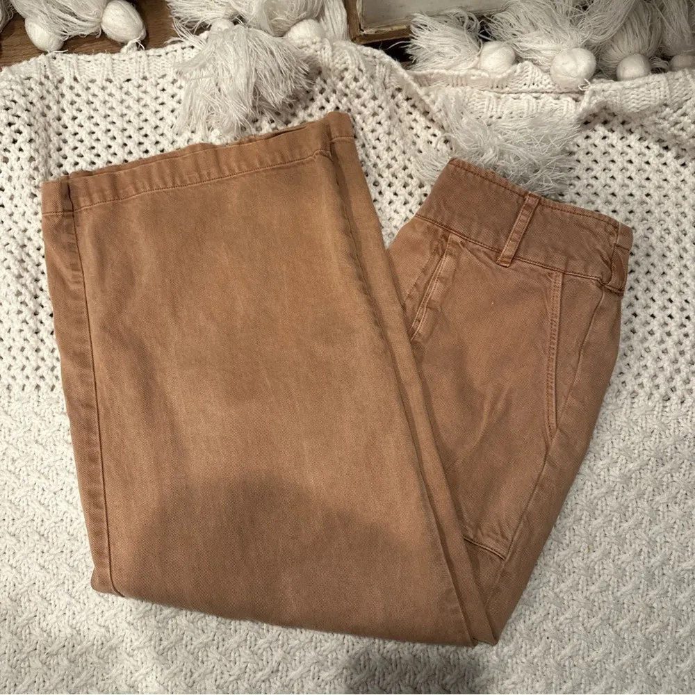 Young Fabulous & Broke High Rise Wide Leg Cropped Pants Pockets
Tan Brown Small - Image 2