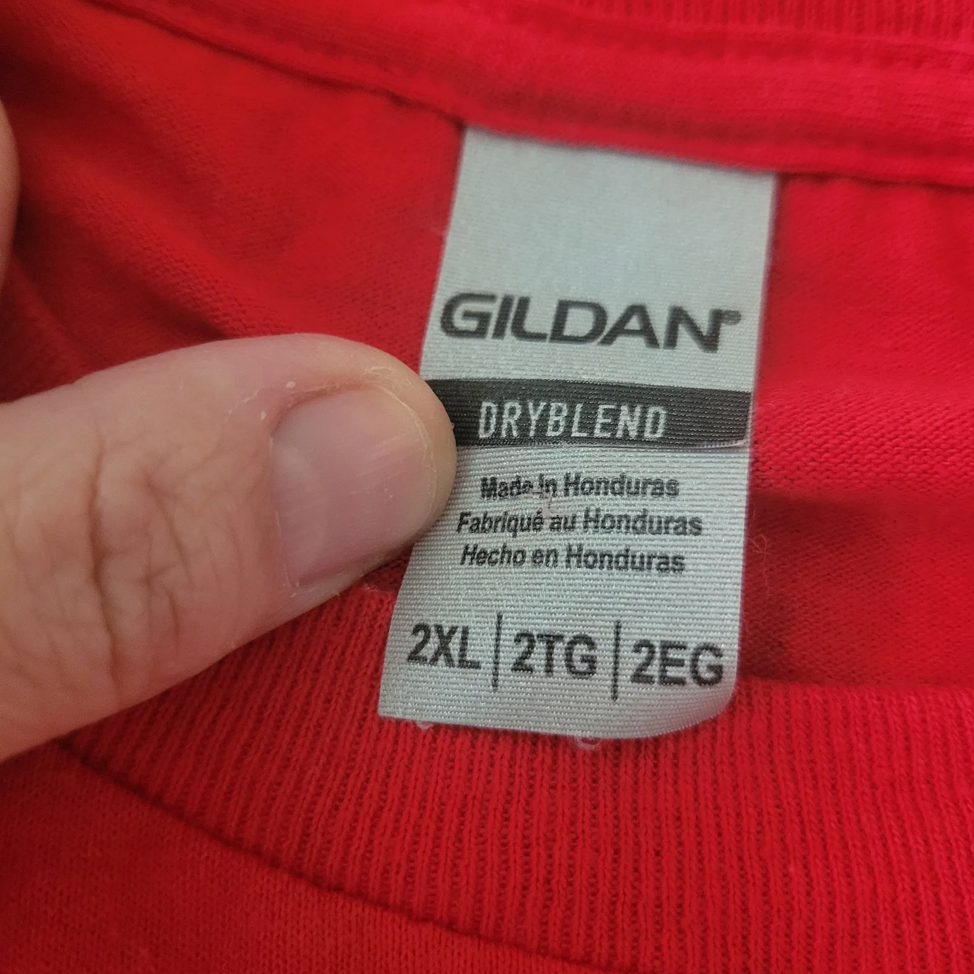 Gildan  Red DryBlend T-Shirt - Image 3